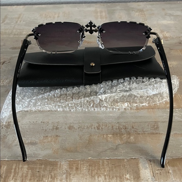 Iced Triple Cross Sunglasses - Smoke Lens - Picture 7 of 7